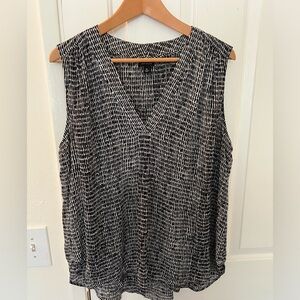 ANN TAYLOR Printed Tank Top (Size XL)